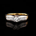 0.33ct H COLOR VS1 CLARITY CENTER Diamond 14K Yellow and White Gold Ring (0.47ctw Diamonds)