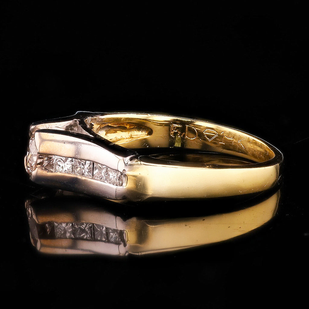 0.33ct H COLOR VS1 CLARITY CENTER Diamond 14K Yellow and White Gold Ring (0.47ctw Diamonds)
