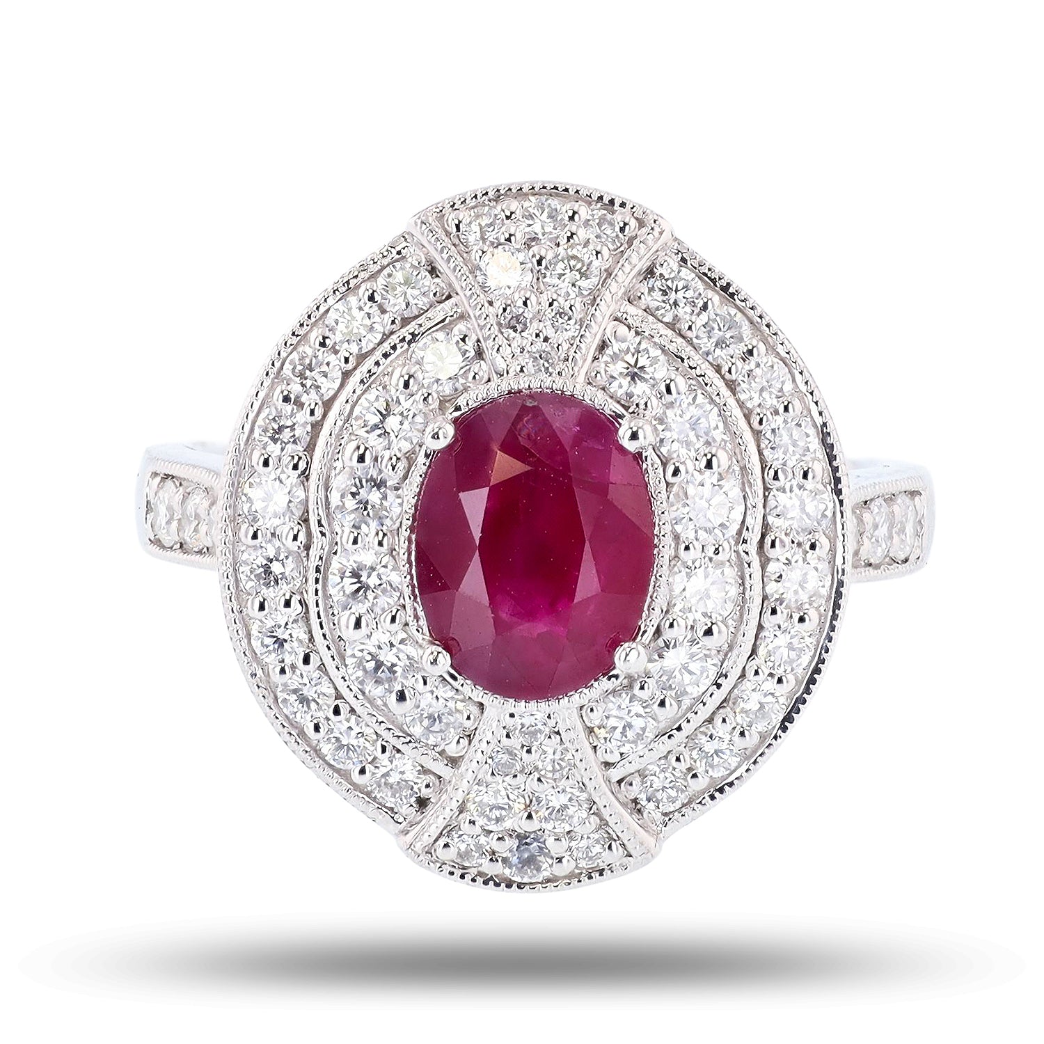 1.28ct BURMESE Ruby and 0.75ctw Diamond Platinum Ring (GIA CERTIFIED)