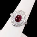 1.28ct BURMESE Ruby and 0.75ctw Diamond Platinum Ring (GIA CERTIFIED)