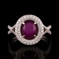 4.16ct UNHEATED Ruby and 0.68ctw Diamond Platinum Ring (GIA CERTIFIED)
