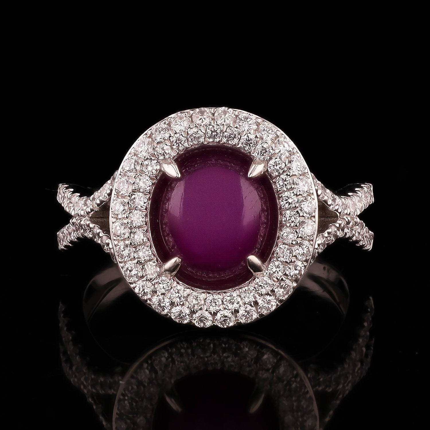 4.16ct UNHEATED Ruby and 0.68ctw Diamond Platinum Ring (GIA CERTIFIED)