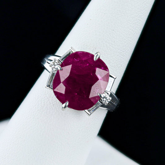 8.94ct Ruby and 0.36ctw Diamond Platinum Ring (GIA CERTIFIED)
