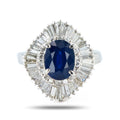 2.49ct Blue Thailand Sapphire and 1.20ctw Diamond Platinum Ring (GIA CERTIFIED)