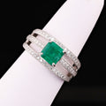 1.63ct Emerald and 0.59ctw Diamond Platinum Ring