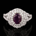 1.49ct UNHEATED Purple-Pink KASHMIR Sapphire and 0.99ctw Diamond Platinum Ring (GIA CERTIFIED)