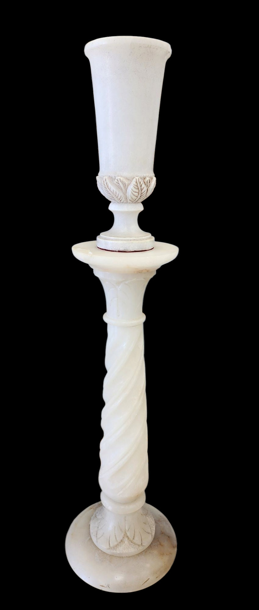 Antique Alabaster Vase and Pedestal