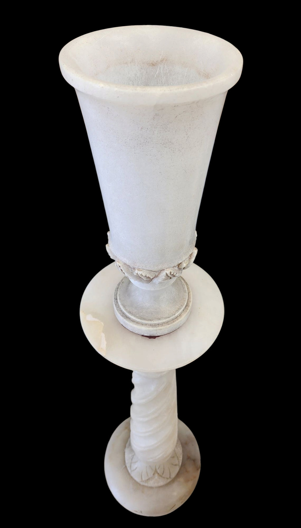 Antique Alabaster Vase and Pedestal