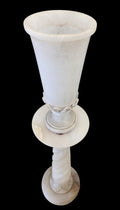 Antique Alabaster Vase and Pedestal