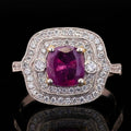 1.47ct UNHEATED Purple-Pink KASHMIR Sapphire and 0.46ctw Diamond Platinum Ring (GIA CERTIFIED)