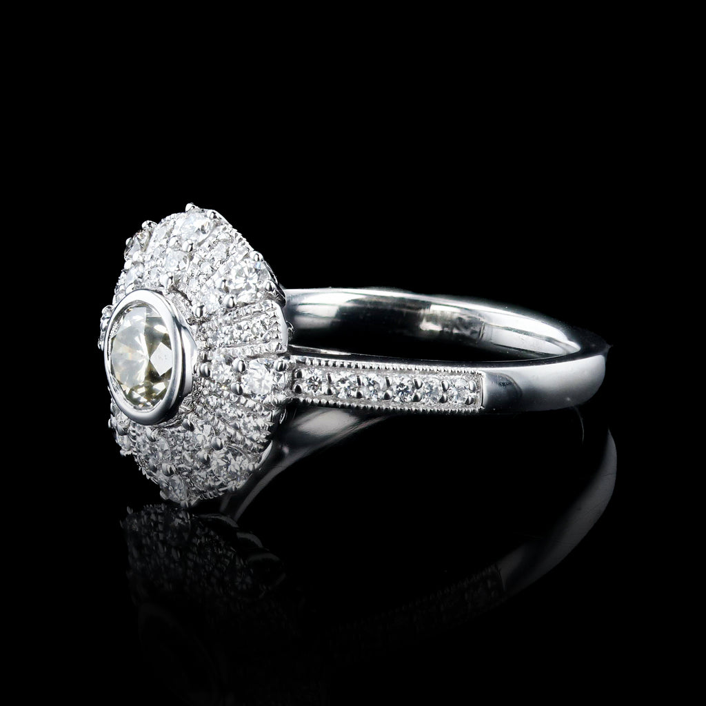 0.60ct K COLOR SI2 CLARITY CENTER Diamond Platinum Ring (1.13ctw Diamonds)