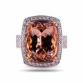 11.25ct Morganite and 0.67ctw Diamond 14K Rose Gold Ring