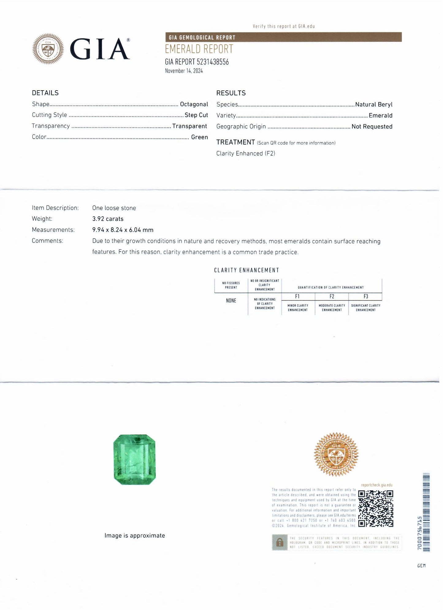 3.92ct Emerald and 0.85ctw Diamond Platinum Ring (GIA CERTIFIED)