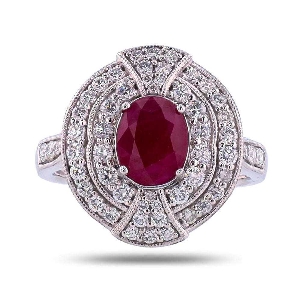 2.11ct BURMESE Ruby and 0.75ctw Diamond Platinum Ring (GIA CERTIFIED)
