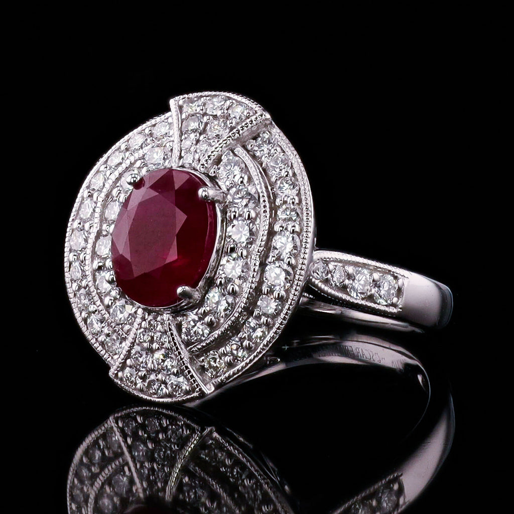2.11ct BURMESE Ruby and 0.75ctw Diamond Platinum Ring (GIA CERTIFIED)