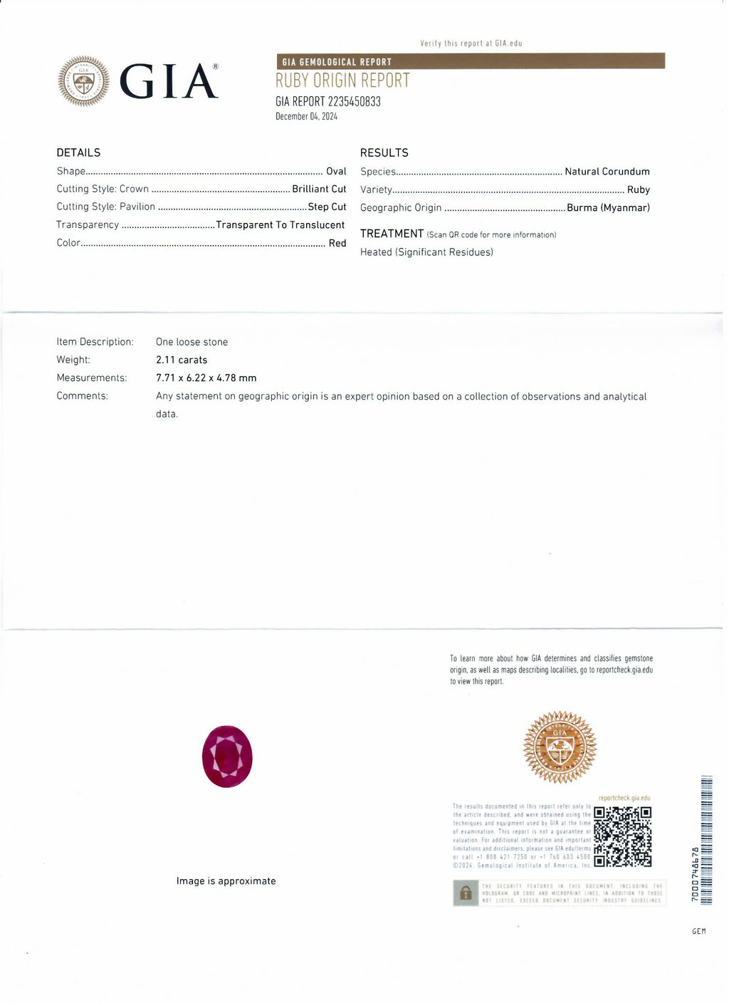 2.11ct BURMESE Ruby and 0.75ctw Diamond Platinum Ring (GIA CERTIFIED)