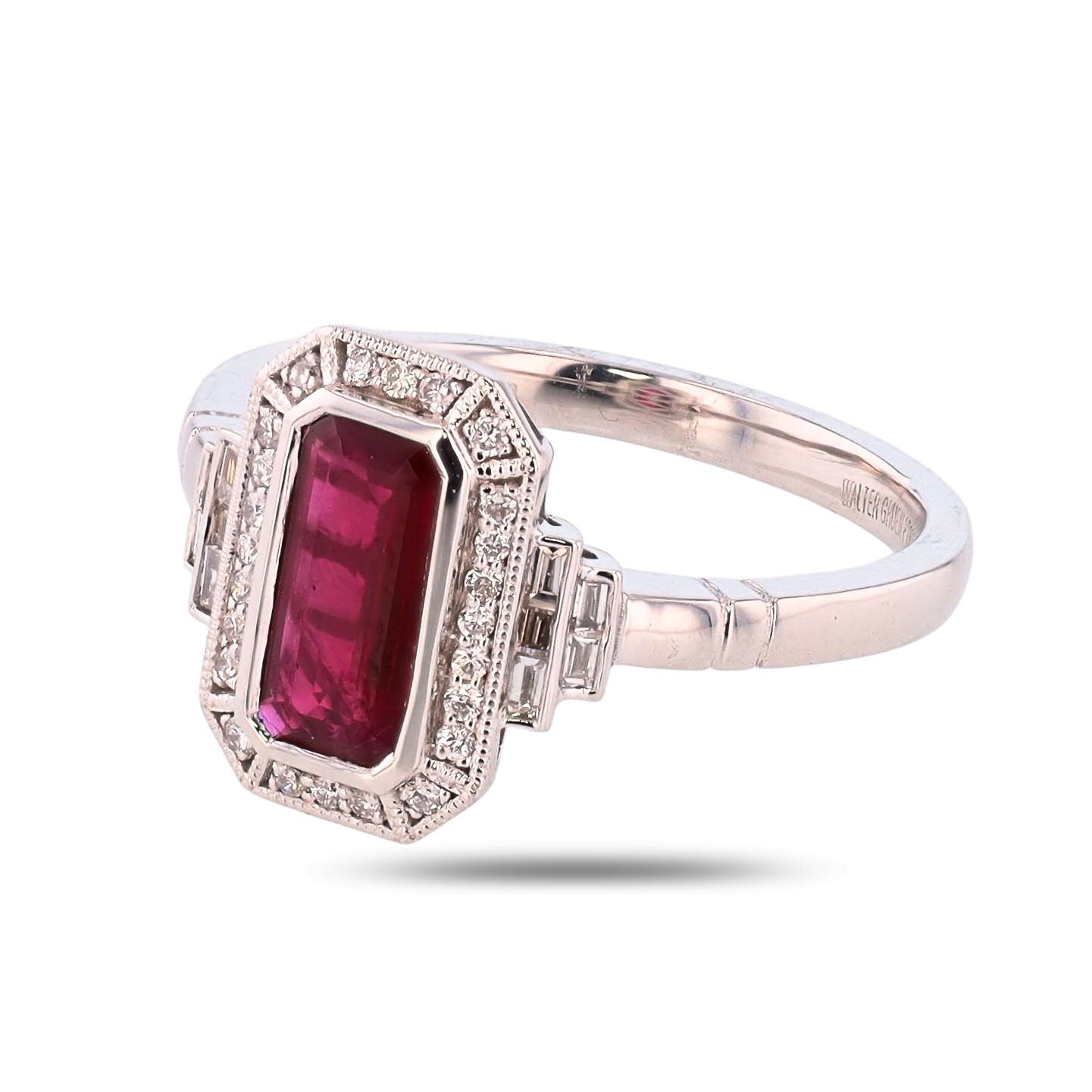 0.87ct Ruby and 0.23ctw Diamond Platinum Ring