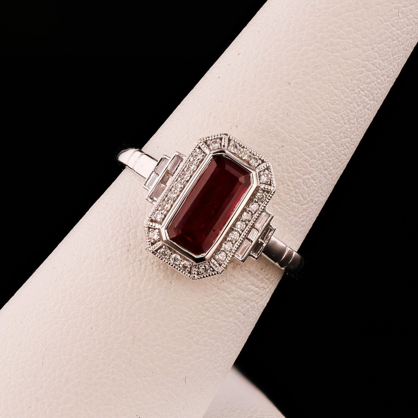 0.87ct Ruby and 0.23ctw Diamond Platinum Ring