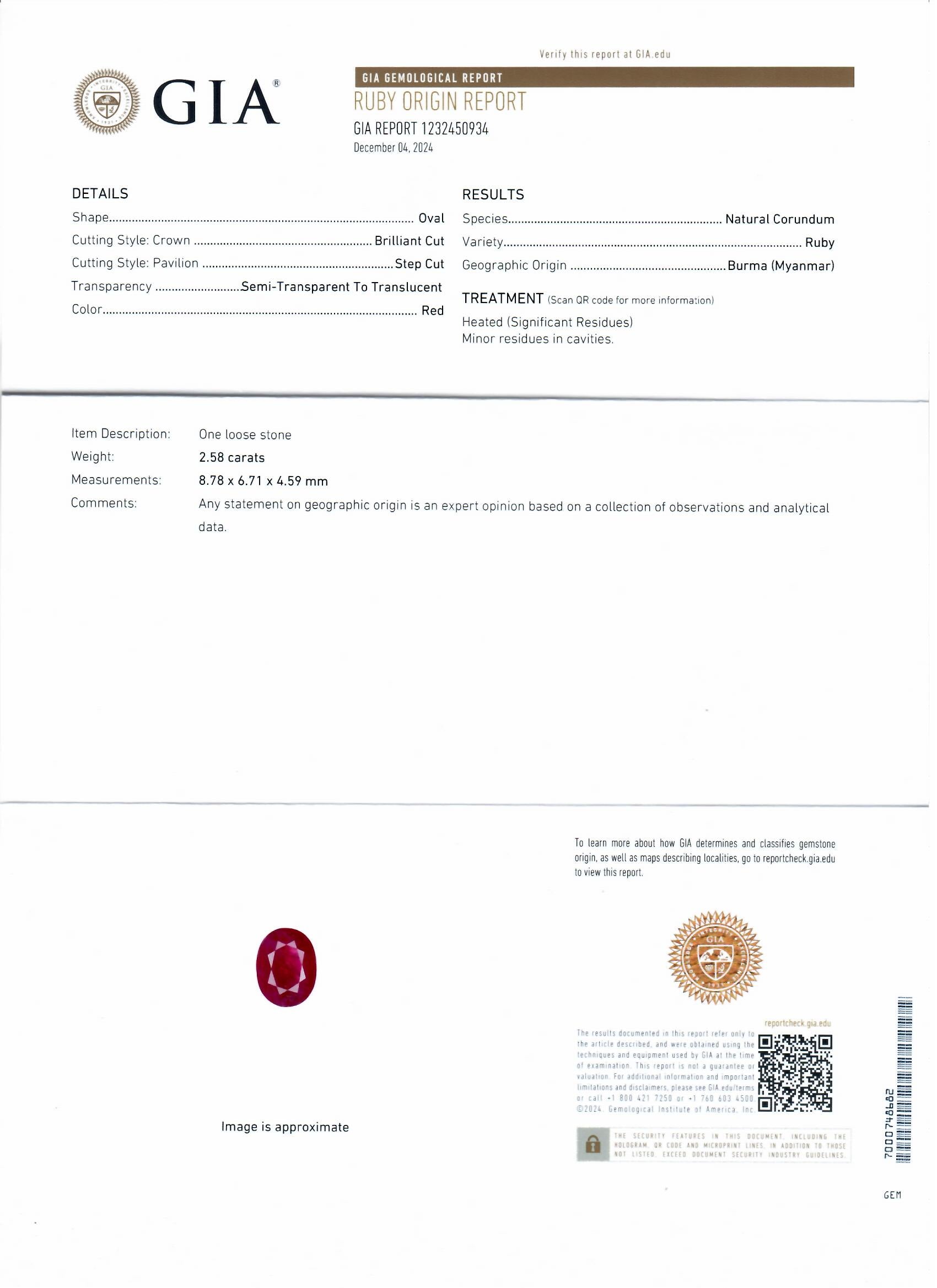 2.58ct BURMESE Ruby and 1.28ctw Diamond Platinum Ring (GIA CERTIFIED)