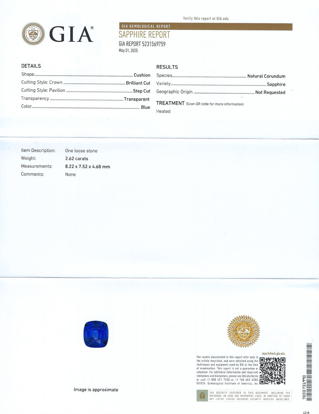 2.62ct Blue Sapphire and 0.57ctw Diamond 18K White Gold Ring (GIA CERTIFIED)