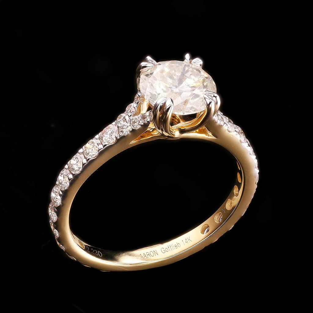 1.50ct I COLOR I1 CLARITY CENTER Diamond 14K Yellow Gold Ring (2.23ctw Diamonds)