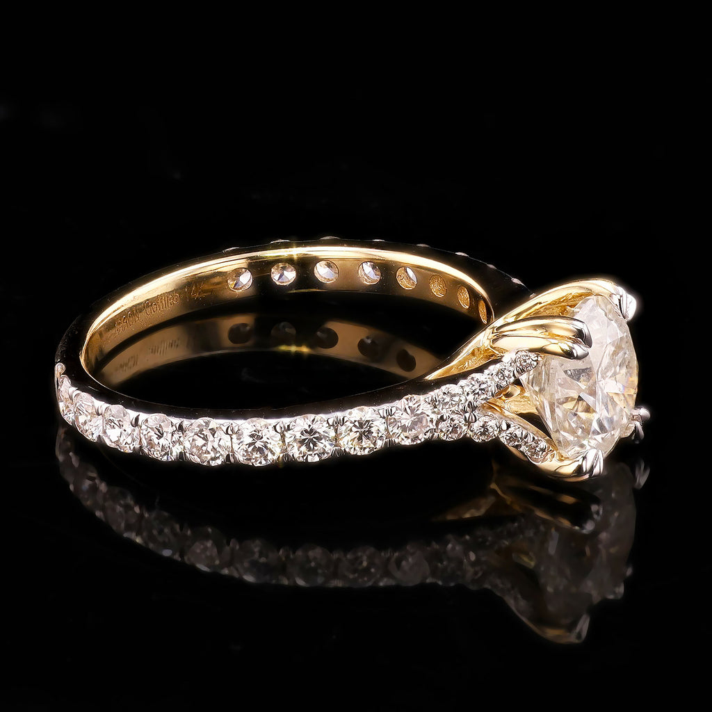 1.50ct I COLOR I1 CLARITY CENTER Diamond 14K Yellow Gold Ring (2.23ctw Diamonds)