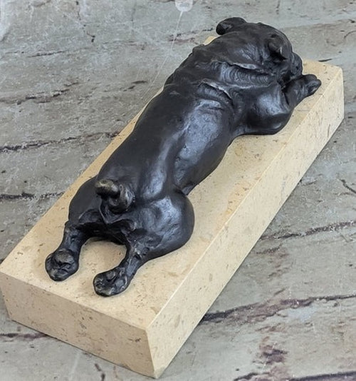 Art Deco English Bulldog Dog 100% Solid Bronze