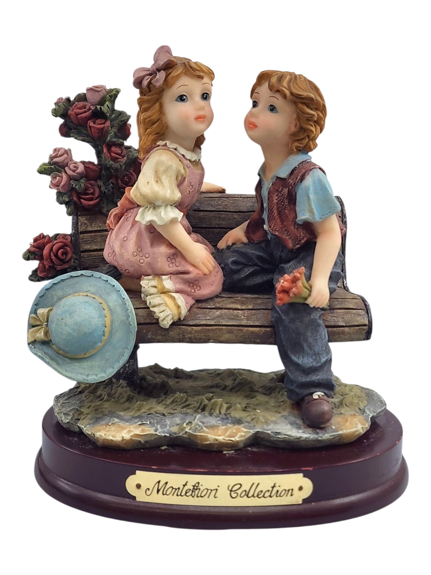 Montefiori Collection boy and girl on bench sculpture figurine