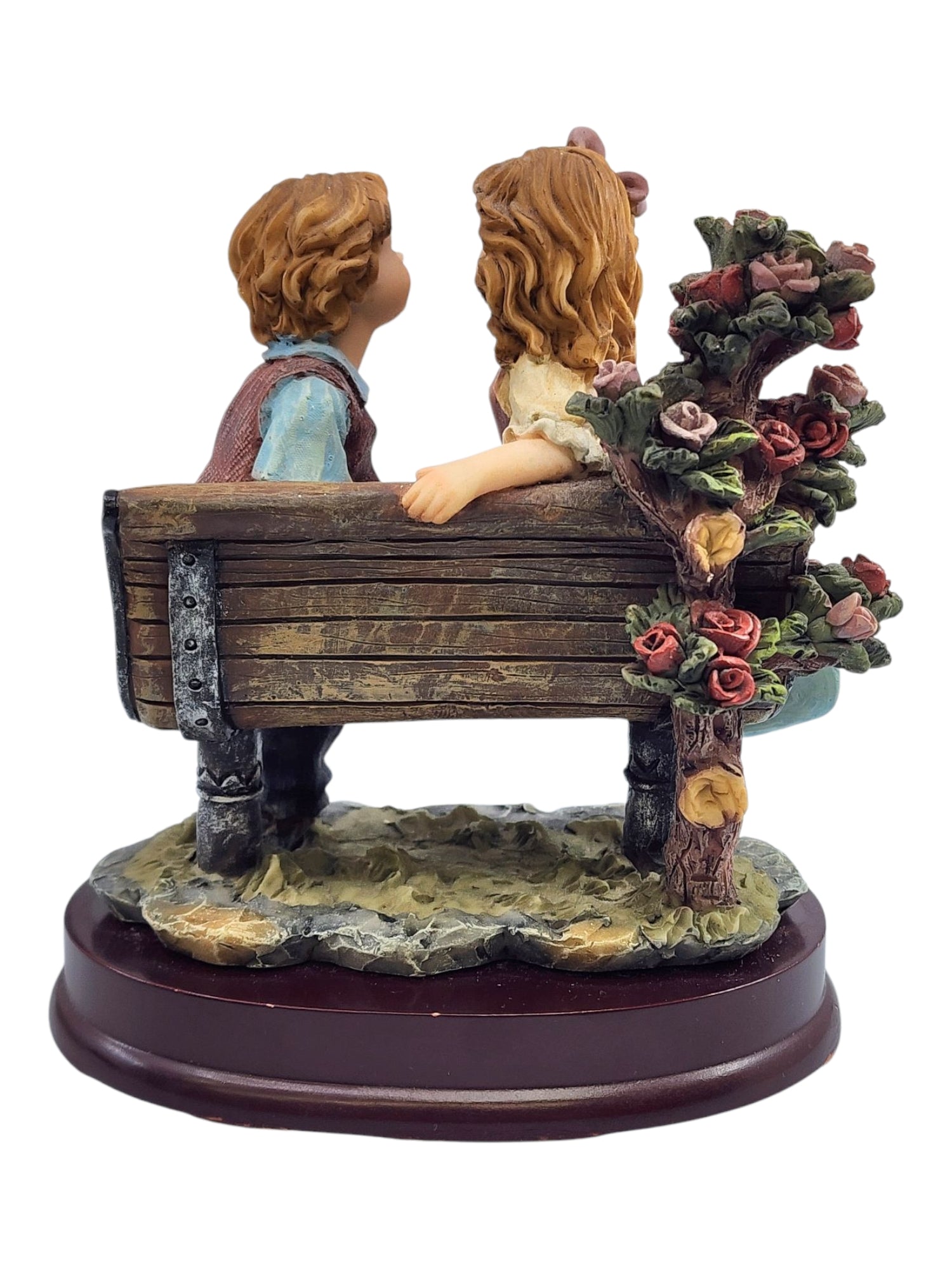 Montefiori Collection boy and girl on bench sculpture figurine