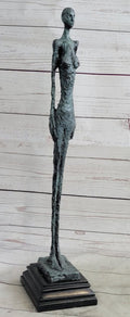 Woman of Venice after Alberto Giacometti  Bronze Sculpture Statue Stick Figure on Marble Base