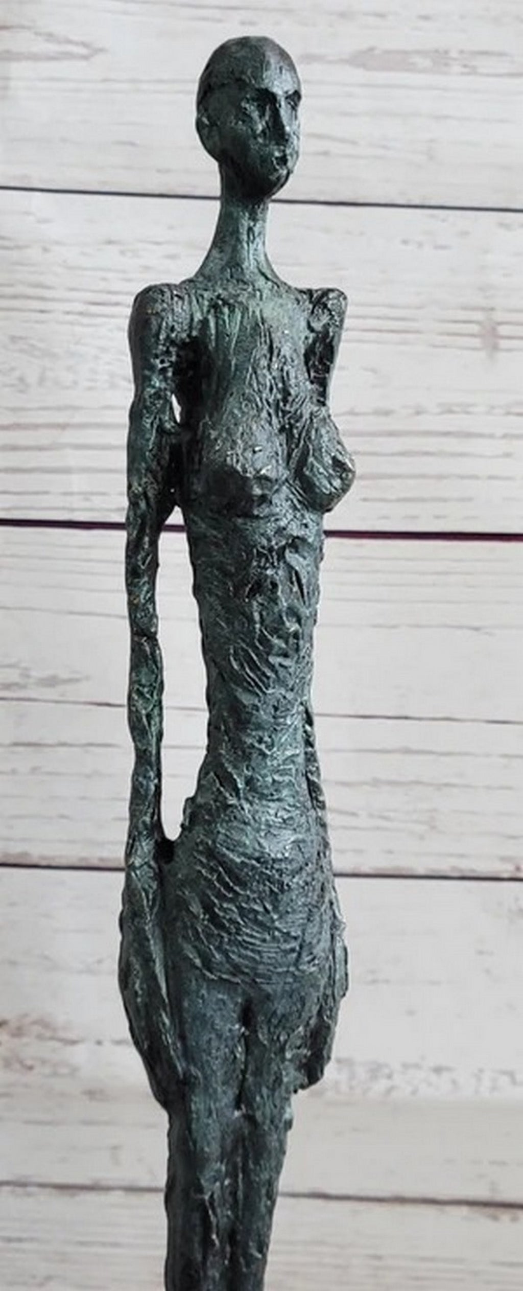 Woman of Venice after Alberto Giacometti  Bronze Sculpture Statue Stick Figure on Marble Base