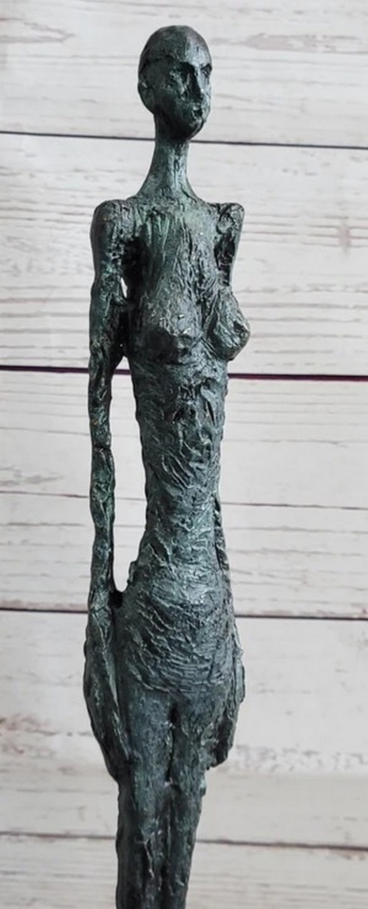 Woman of Venice after Alberto Giacometti  Bronze Sculpture Statue Stick Figure on Marble Base