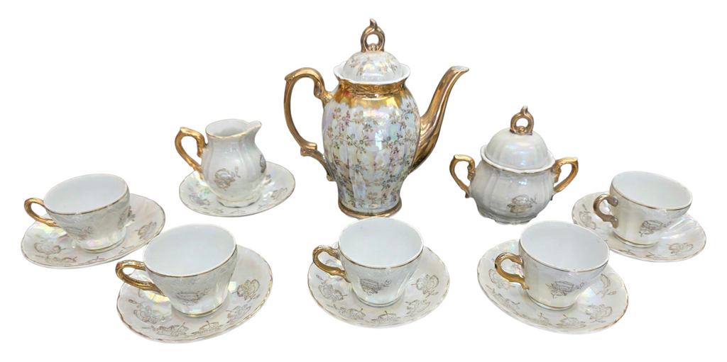 Vintage BS Made In Japan Porcelain Musical 15 Pieces Tea Set