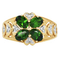 Michael Valitutti Diamond Tourmaline 14K Gold Heart Clover Band Ring