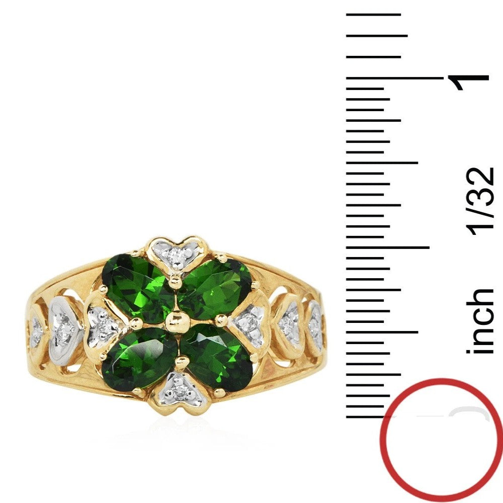 Michael Valitutti Diamond Tourmaline 14K Gold Heart Clover Band Ring