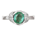 Estate Diamond 1.04ct Emerald 14K Gold Band Ring