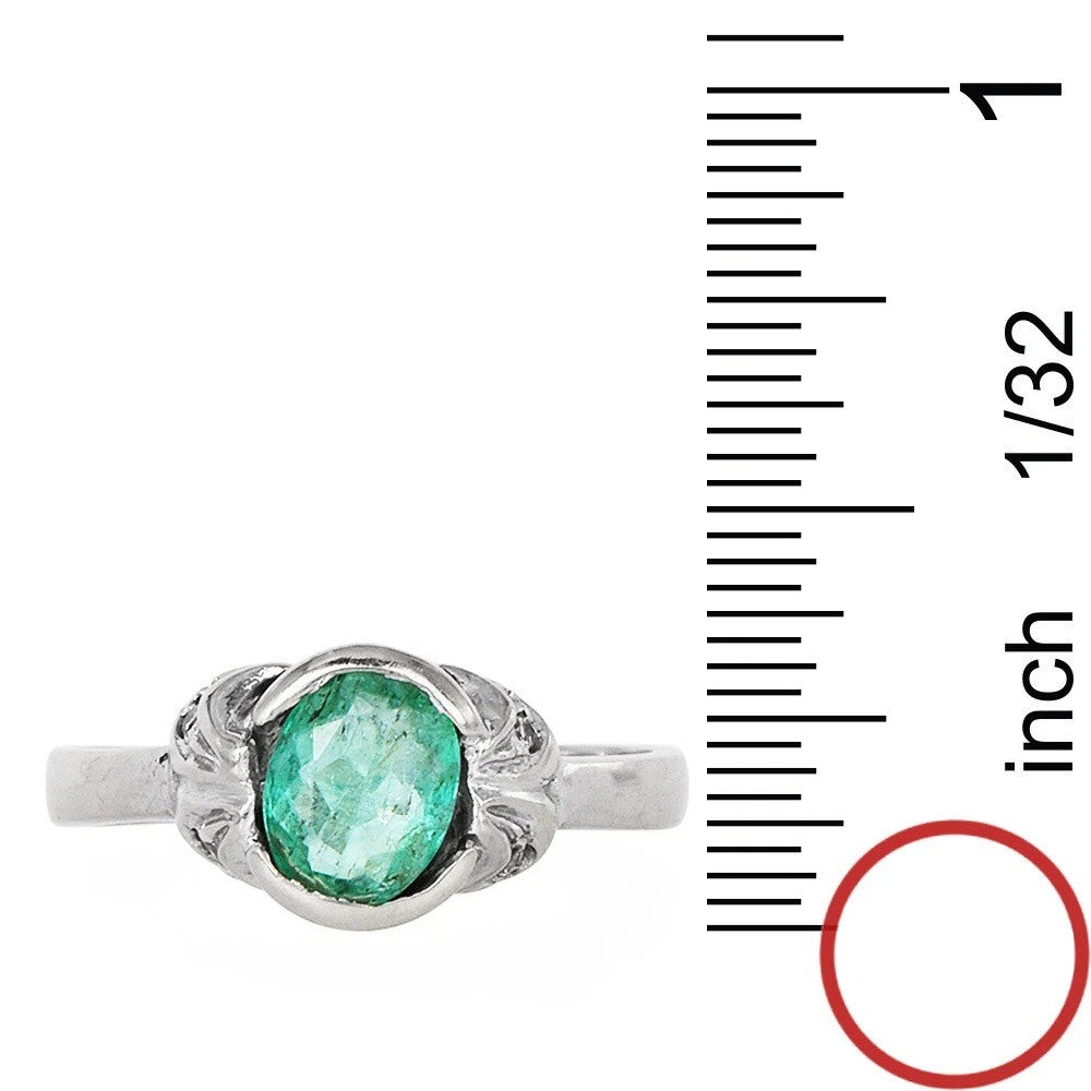 Estate Diamond 1.04ct Emerald 14K Gold Band Ring