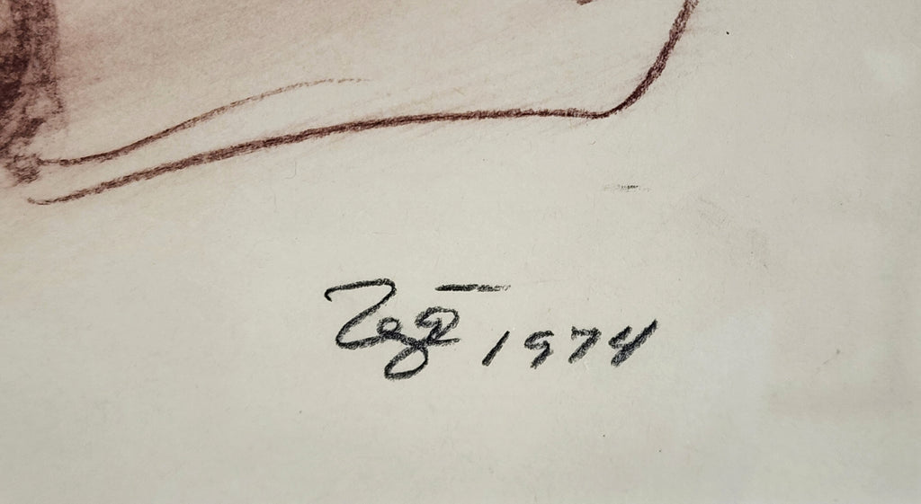 Francisco Zuniga sanguina on paper
