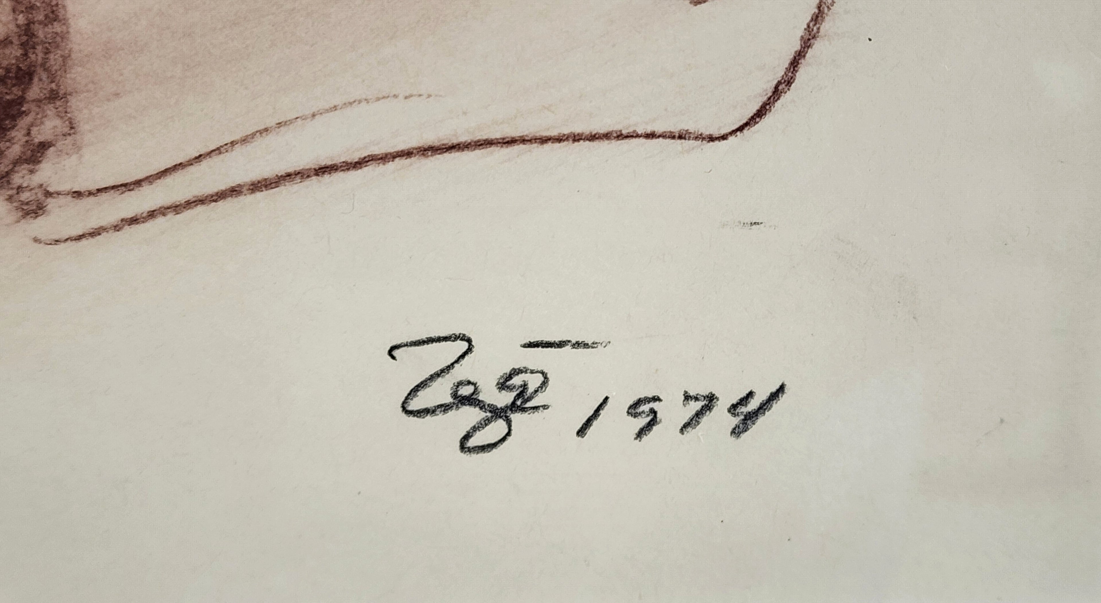Francisco Zuniga sanguina on paper
