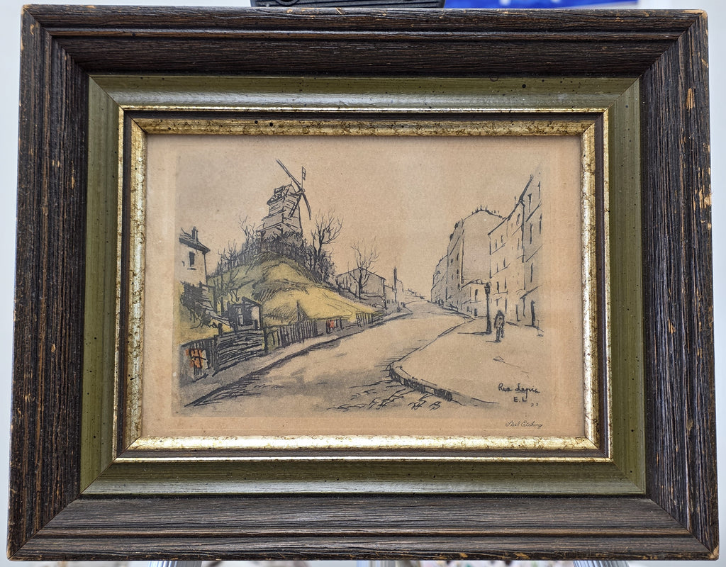 Eugene Lombral antique framed color print