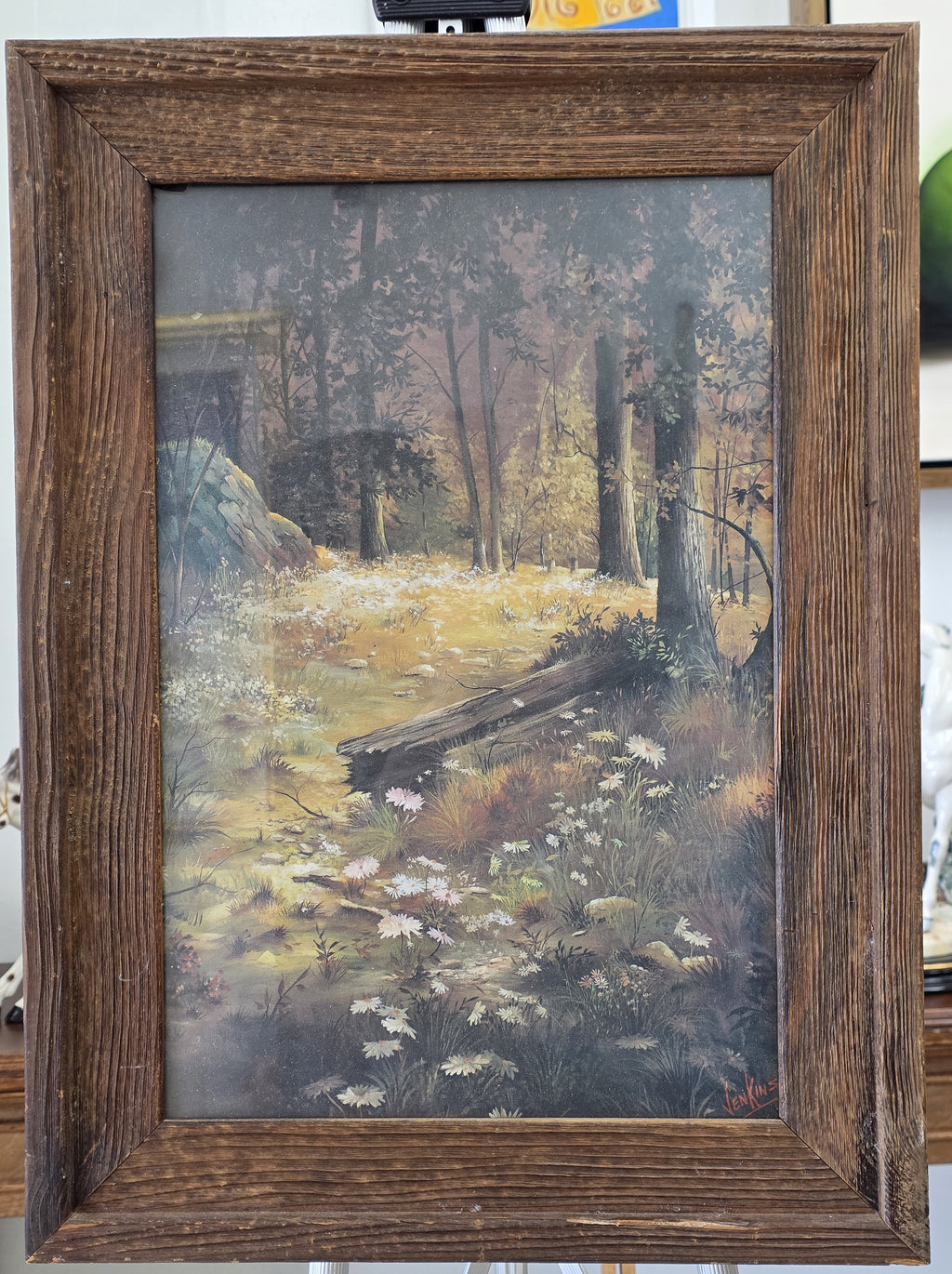 Gary Jenkins Signed Framed Wooded Forrest Artwork Print
