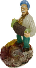 Zelezney Brod Sklo Ashtray. Man with Accordion