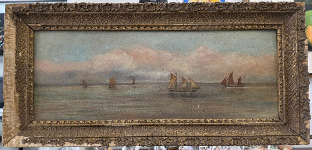19 Century Belgian Oil on Panel Painting in the manner of Paul Jean Clays