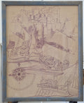 Antique large framed print