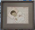 American (19th c.) framed Folk Art Portrait