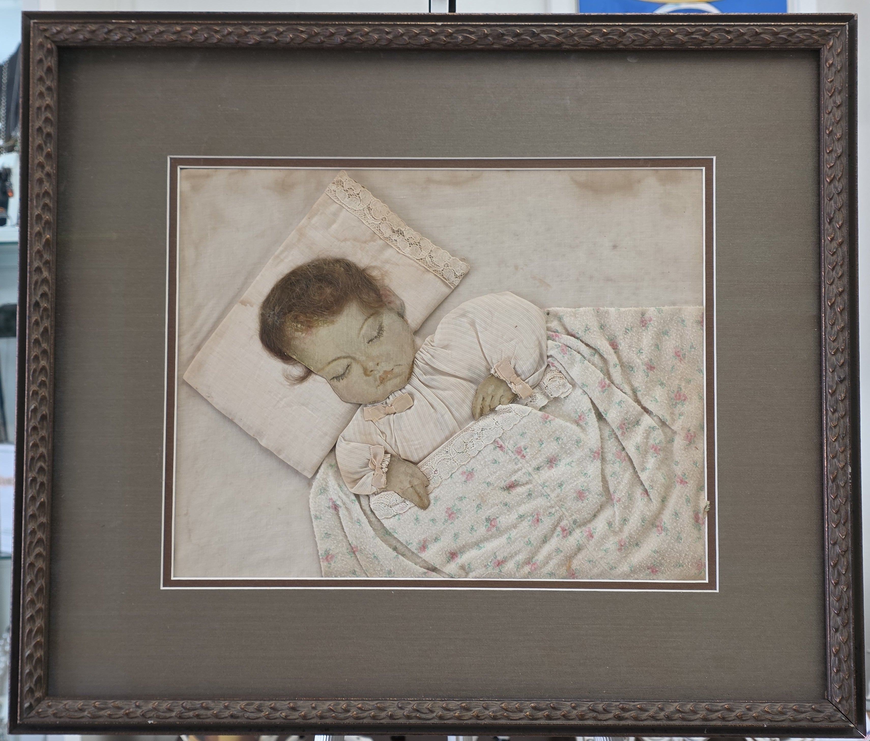 American (19th c.) framed Folk Art Portrait