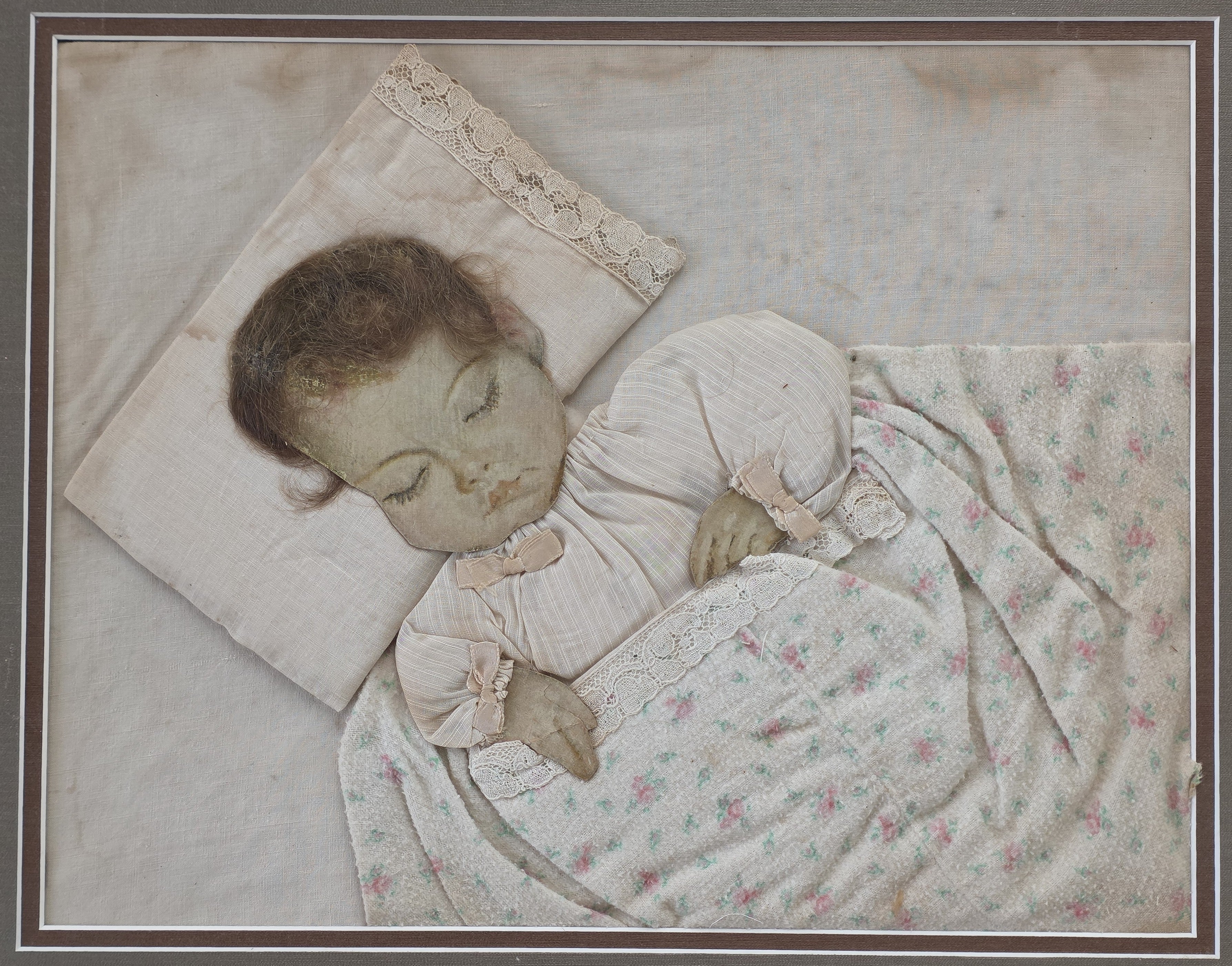 American (19th c.) framed Folk Art Portrait