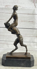 Signed Vienna Bronze Erotic Nymph and Satyr Bronze Sculpture