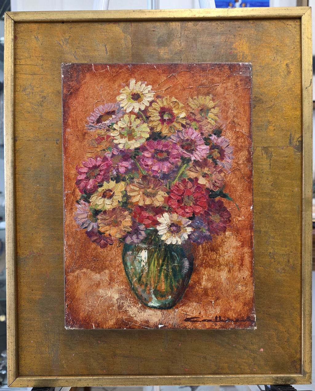 Still Life Floral Oil Painting Framed