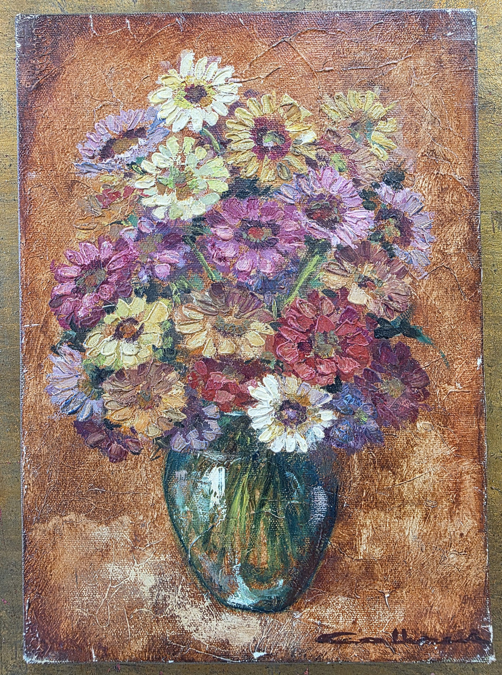 Still Life Floral Oil Painting Framed